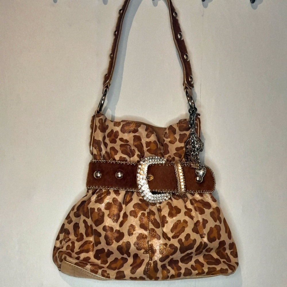 Reserve  COPY - Vintage Kathy Van Zeeland Animal Print Funky Large Handbag